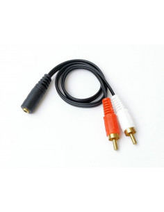 Переходник 2RCA (папа) гнездо 3.5 мм 2